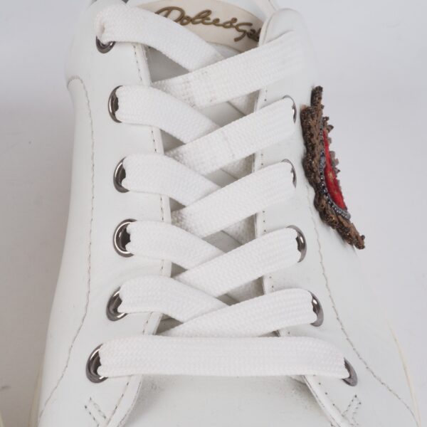 DOLCE & GABBANA Heart Patch Low Top luxus designer Sneakers Gr. 38,5 OP: 330 € - Image 7