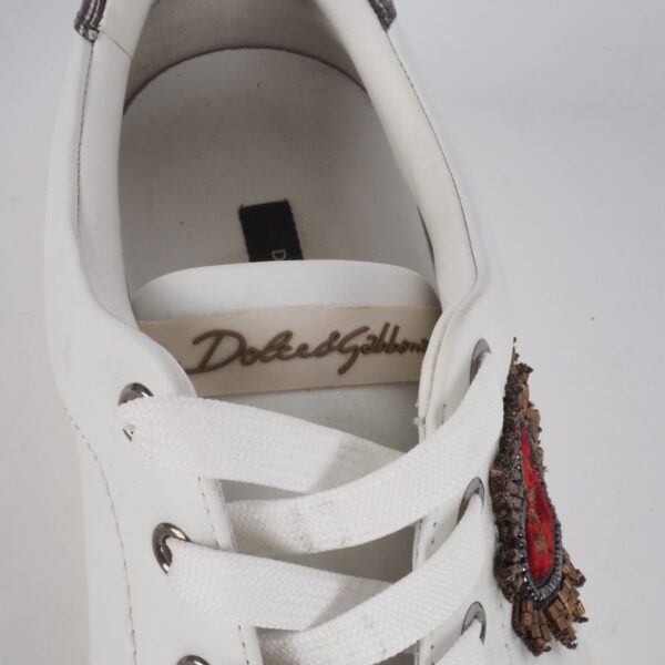 DOLCE & GABBANA Heart Patch Low Top luxus designer Sneakers Gr. 38,5 OP: 330 € - Image 8