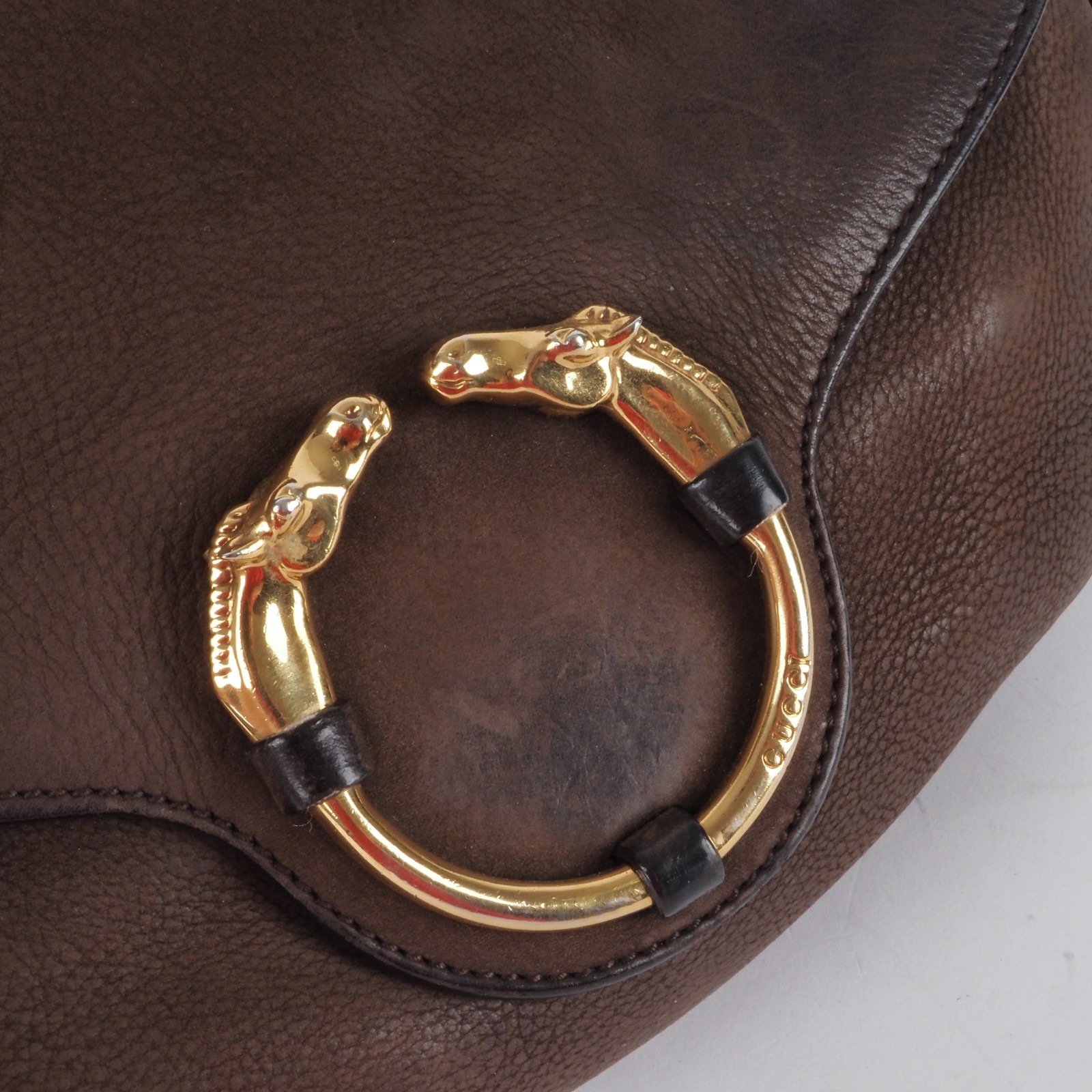 GUCCI Ribot Horse Brown Nubuck 296881 Luxury Shoulder Bag Rare Original Price: €1600 12 GUCCI Ribot Horse Brown Nubuck 296881 Luxus Schultertasche Selten OP: 1600 € - Image 12